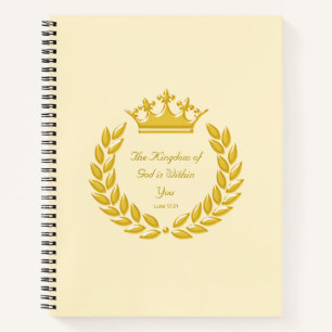 Carnet Couronne d'or & Verset biblique du Royaume de Dieu