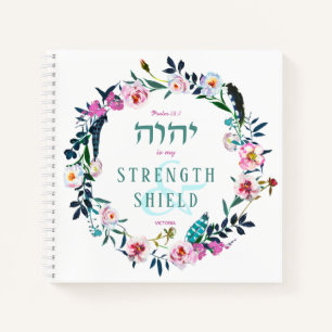 Carnet Couronne florale nommée Citation de la Bible YHVH 