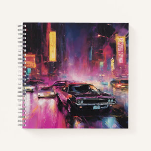 Carnet Course de rue nocturne dans la ville animée