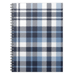 Carnet Coussin écossais moderne écossais bleu et blanc