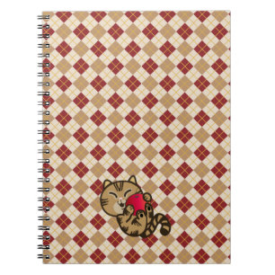 Carnet couverture bébé chat et pomme