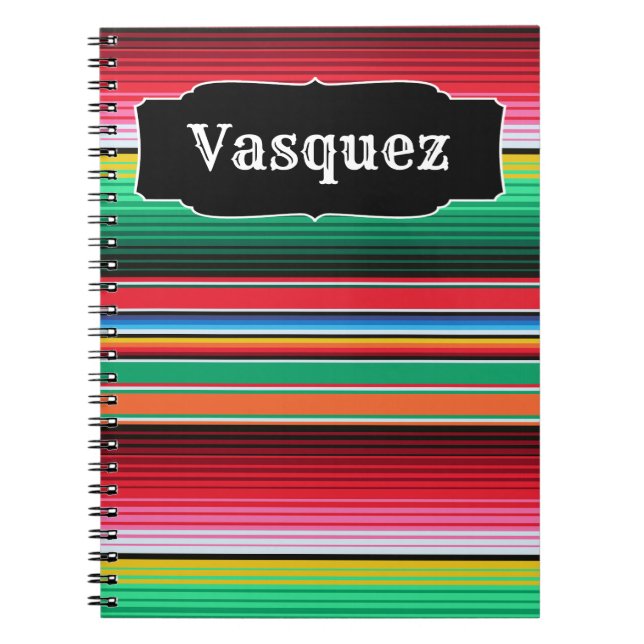 Carnet Couverture mexicaine de Serape d'Espagnol fait sur (Devant)