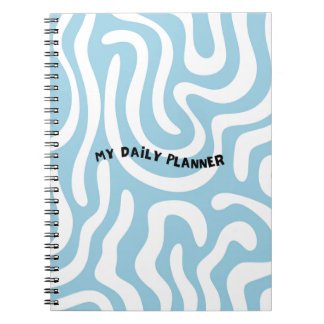 Carnet Couverture "Mon planificateur quotidien" avec vagu