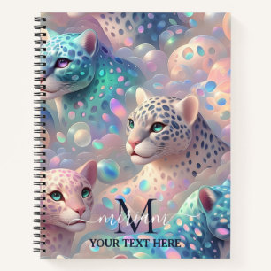 Carnet Couverture souple à monogramme avec imprimé léopar