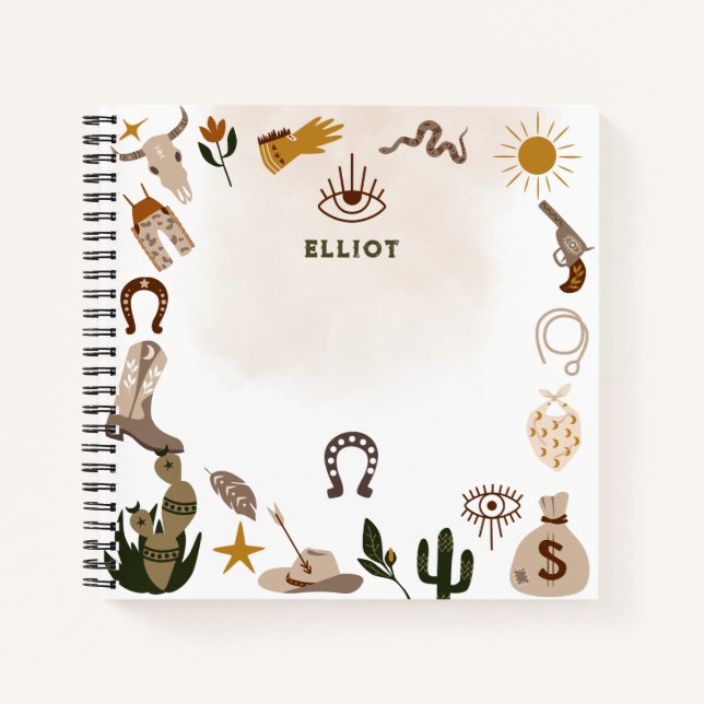 Carnet Cow-boy du rodéo de l'Ouest sauvage (Devant)