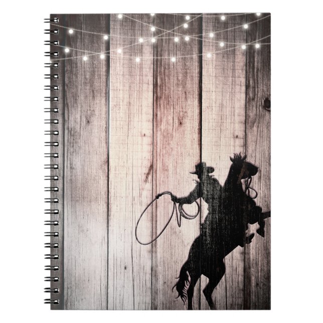 Carnet Cow-boy Rustic Wood Barn Country Wild West (Devant)