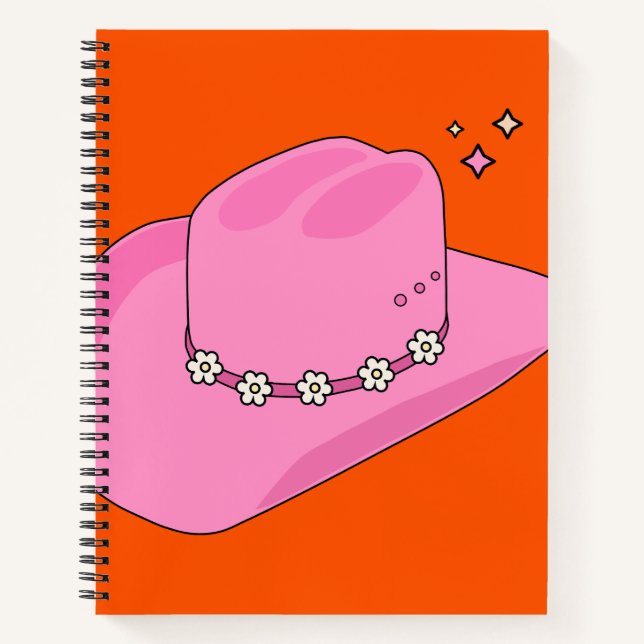 Carnet Cowboy Casquette Orange Et Rose (Devant)