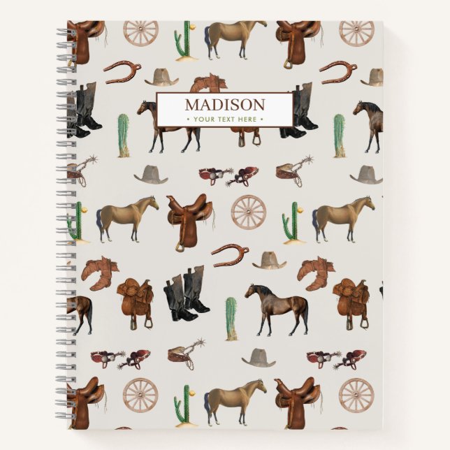 Carnet Cowboy Cowgirl Western Rodeo Pays Motif (Devant)
