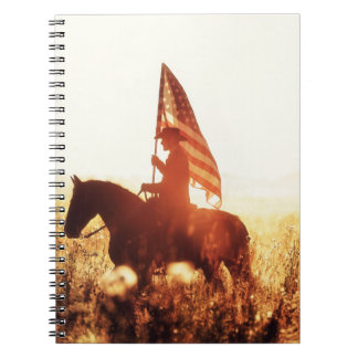 Carnet Cowboy Portrait USA Flag Thème.