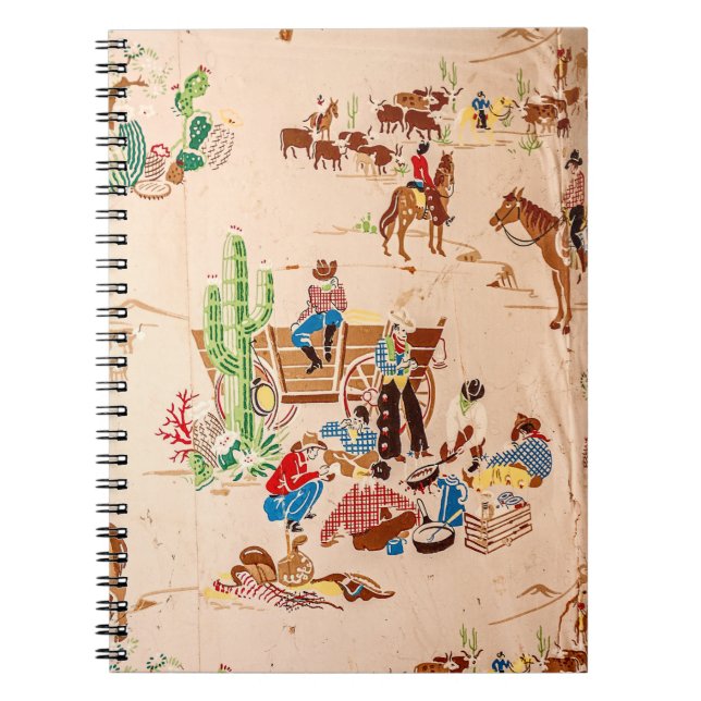 Carnet Cowboys - Papier peint Vintage - Wild West (Devant)
