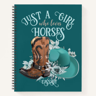 Carnet Cowgirl cowboy bottes casquette Girl Love chevaux