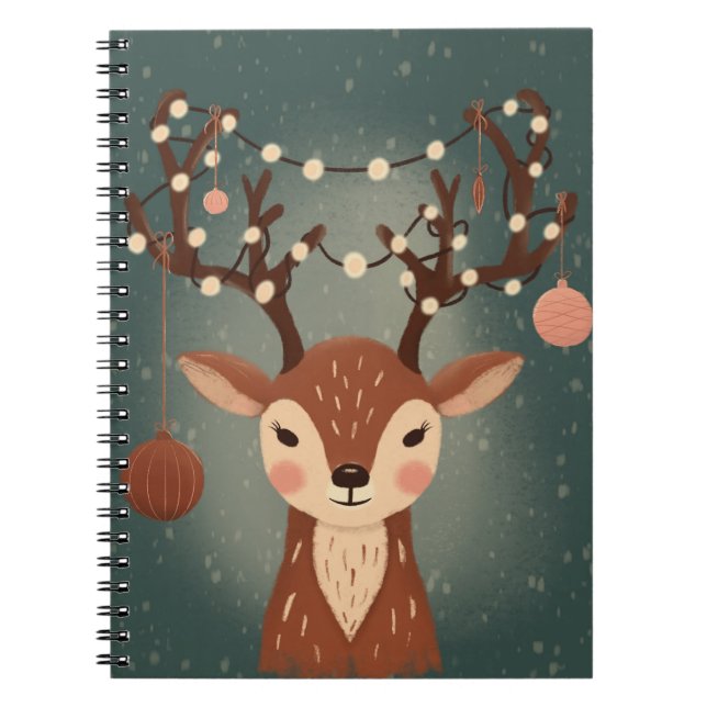 Carnet Cozy Christmas Deer with Ornaments and LPhone Case (Devant)