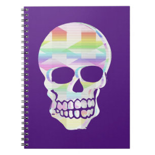 Carnet Crâne à rayures de couleur
