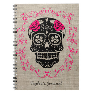 Carnet Crâne à sucre Hipster personnalisé