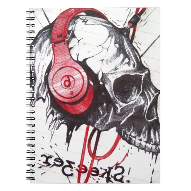 Carnet Crâne avec conception casque (Devant)