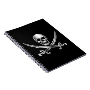 Carnet Crâne d'argent et épées croisées