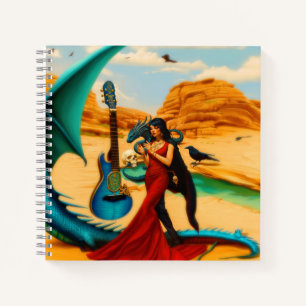 Carnet Crâne de dragon Abstrait Occulte Cuisine foncée AI