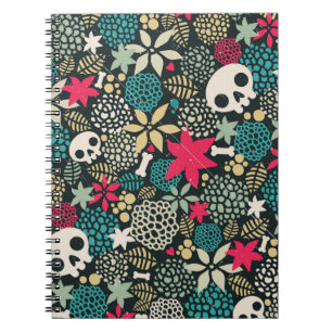 Carnet Crâne en fleurs