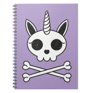 Carnet Crâne et os croisés de licorne