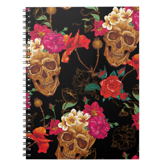 Carnet crâne floral (Devant)