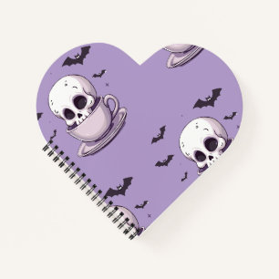 Carnet Crâne Pastel Goth dans une tasse à thé