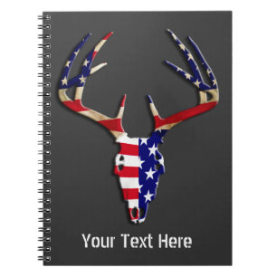 Carnet Crâne patriotique de chasse de cerfs communs