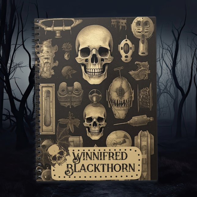 Carnet Crânes gothiques vintages, Monogramme d'Halloween  (Créateur téléchargé)