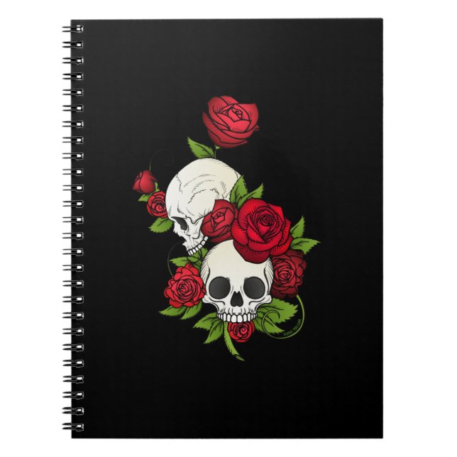 Carnet Crânes Roses Día de Muertos (Devant)
