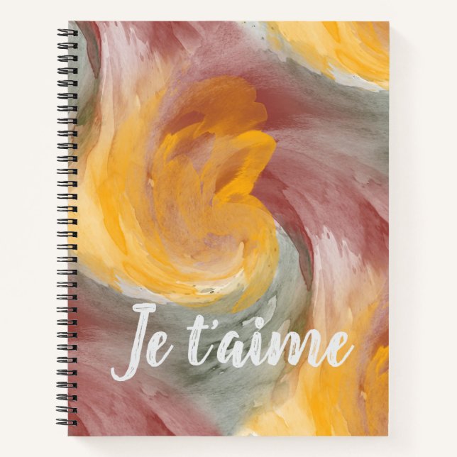 Carnet Cravate-teinture orange vert peint Aquarelle dans  (Devant)