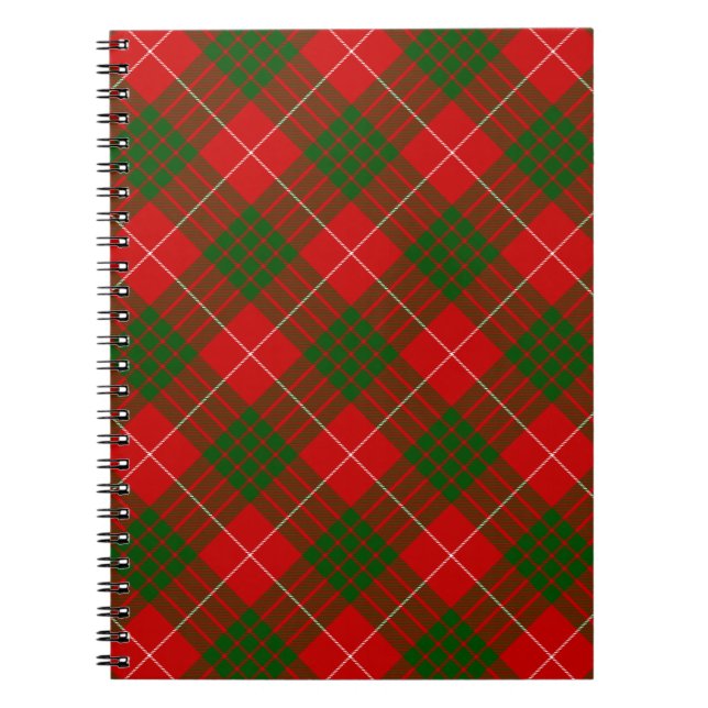 Carnet Crawford tartan rouge vert plaid (Devant)