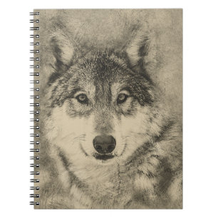 Carnet Crayon 16x24 de loup