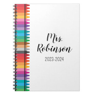 Carnet Crayons Arc-en-ciel Remerciement à l'enseignant de