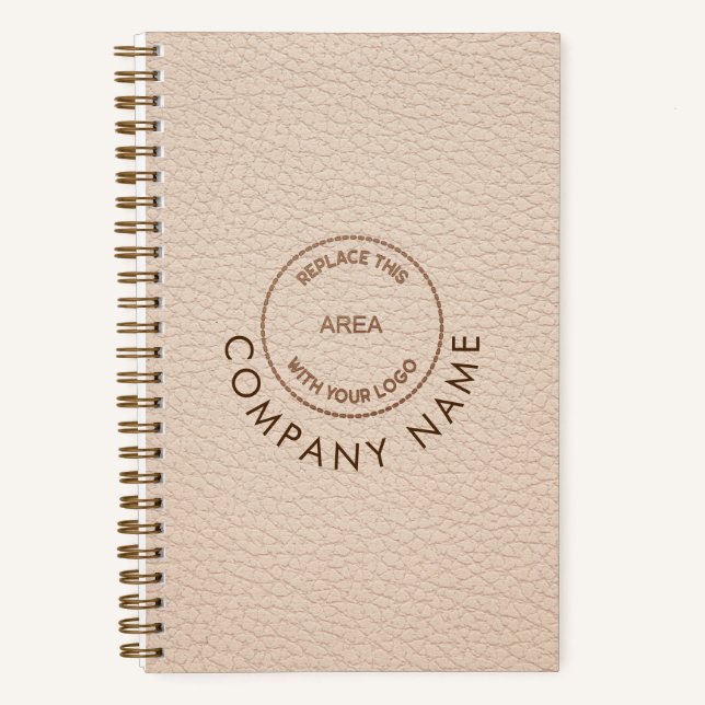 Carnet Cream Faux Leather Nom de l'entreprise Logo Code Q (Recto)