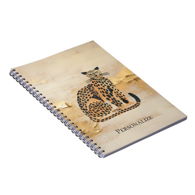 Carnet Cream Gold Leopard Animal (Côté Droit)