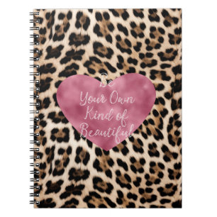 Carnet Creamy Brown Black Leopard Coeur Belle