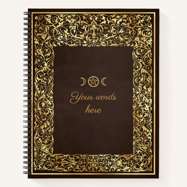Carnet Create Your Own Dark Brown Giided Filigree (Devant)