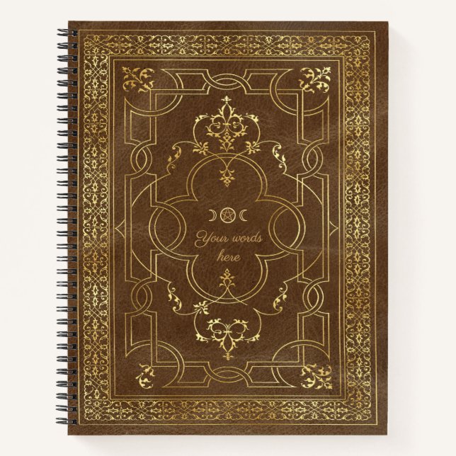Carnet Create Your Own Gold Embossed Camel Brown (Devant)