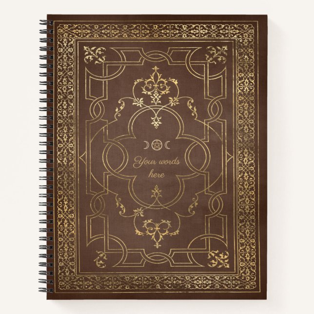 Carnet Create Your Own Ornate Gilded Umber Brown (Devant)
