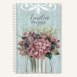 Carnet Création élégante rétro botanique d'aquarelle pers
