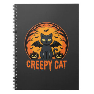 Carnet Création graphique de chat effrayant Halloween cha