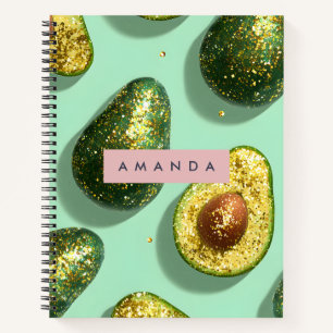 Carnet Création personnalisée d'avocat avec paillettes pa