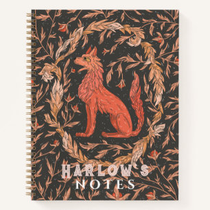 Carnet Créature mythique rouge semblable à un loup/renard