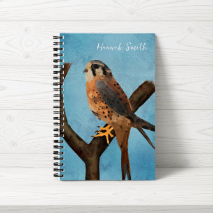 Carnet Crécerelle d'Amérique Aquarelle Oiseau Personnal