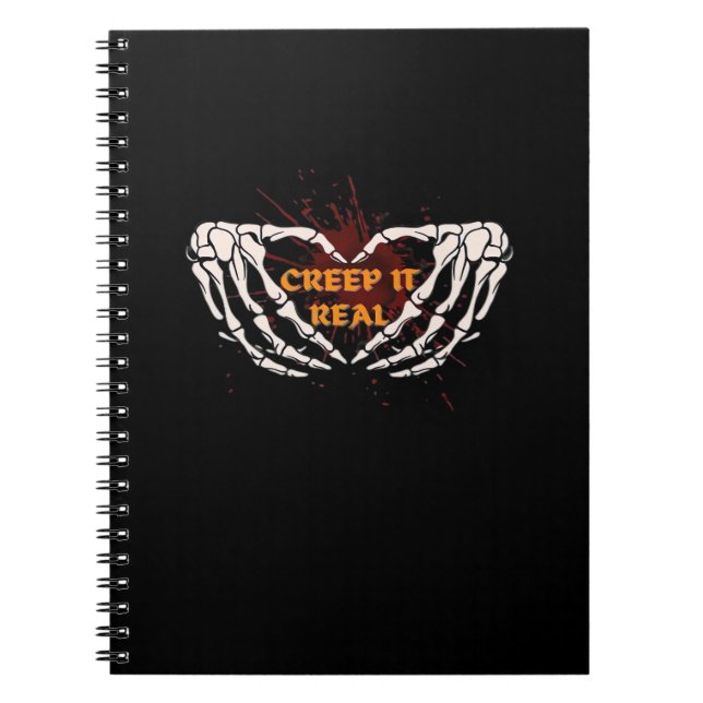 Carnet Creep It Real, Skeleton Mains Montrant Le Coeur (Devant)