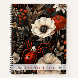 Carnet Créez Votre Propre Élégant Jardin Araignée Rouge B