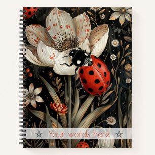 Carnet Créez Votre Propre Élégante Coccinelle Fleurie Bla