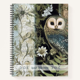 Carnet Créez votre propre floral botanique Blue Owl