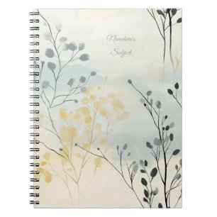 Carnet Créez Votre Propre Floral Minimaliste Gris Bleu Ja