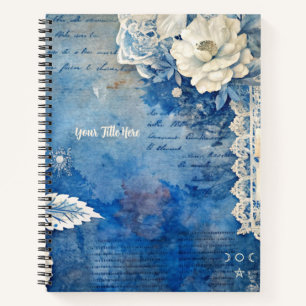 Carnet Créez Votre Propre Shabby Chic Rose Blanche Floral