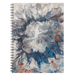 Carnet Crème Abstraite de Bronze Bleu Contemporain Gris
